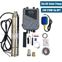 3″ Solar Pump Submersible Pump Bore DC 24V 270W Deep Well Pump + MPPT Controller