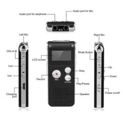 32GB Rechargeable LCD Digital Audio Sound Voice Recorder Dictaphone MP3 Player