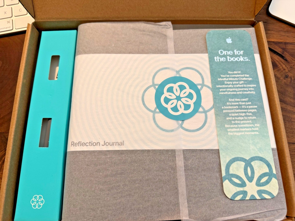 Apple Employee Mindful Minute Challenge 2025 Reflection Journal & Pen Gray