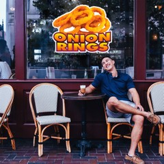 Food Truck Decals Onion Rings Style B Restaurant & Food Concession Sign Orange