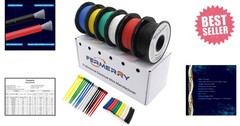 18 AWG Stranded Wire Kit – 5ft Flexible Silicone in 6 Colors, Tinned Copper