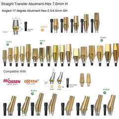 US Dental Titanim Hiossen ET Straight Transfer Abutment Mini/Regualr fit 1-6.0mm