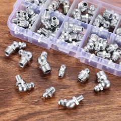 Metric Grease Fittings Kit, 60 Pcs Hydraulic Grease Zerk Assortment Kit