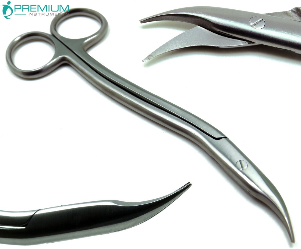Heath Scissors S-Shaped 6″ Curved Working End 1.5″ Surgical Medical Instruments