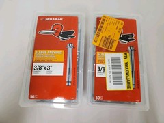 *90 TOTAL* Red Head 3/8 in. x 3 in. Zinc-Plated Steel Hex Head Sleeve Anchors