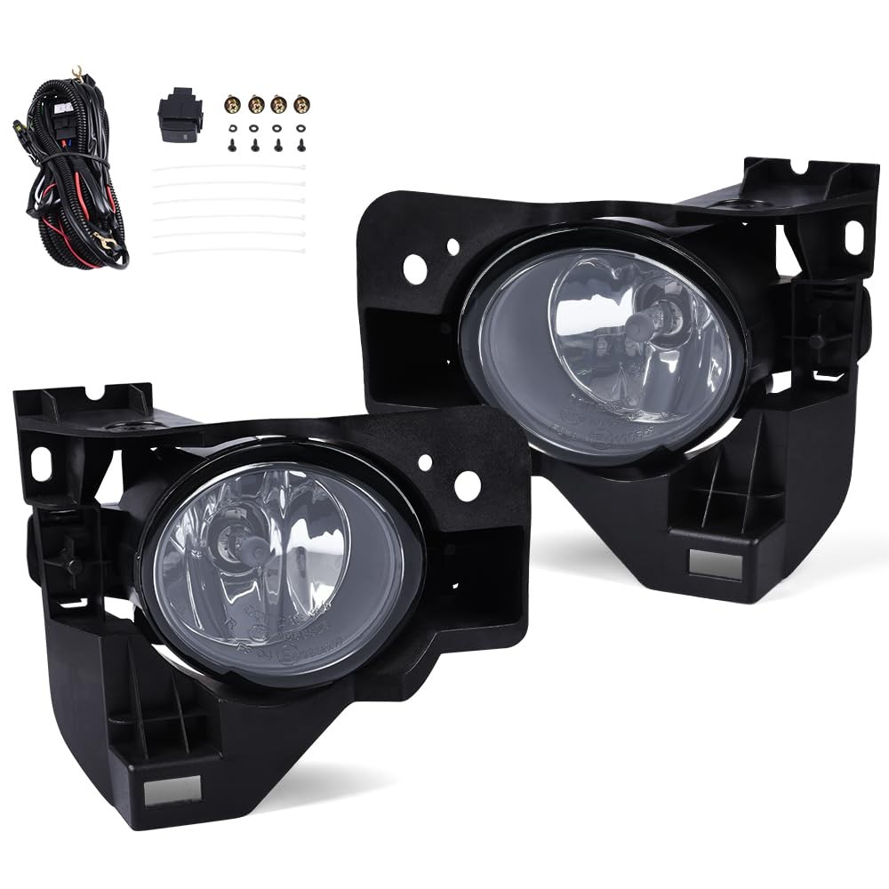 Pair Fog Light Lamps W Harnesses Compatible with Maxima 2009-2014 Clear lens