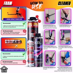 Mega Size Spray Foam Insulation Kit (18×30 oz. / 850 g) Expanding Sealant