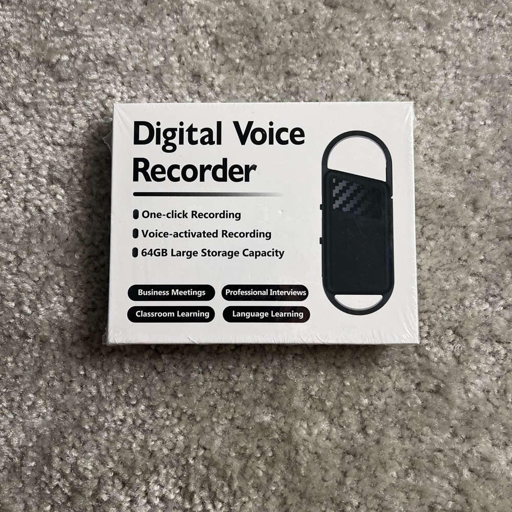 64GB Digital Voice Recorder – One Click – Voice Activated Recording