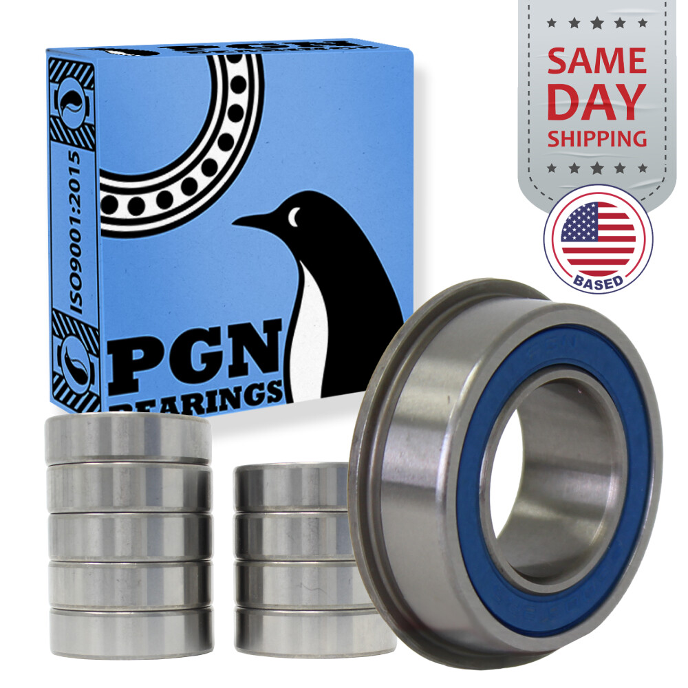 (10) 5/8″ x 1-3/8″ Flanged Ball Bearing – Lawnmower Carts Hand Trucks Wheels