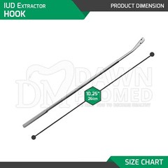 5 Pcs Set IUD Extractor Hook 10.25″ Dual Grasping Hooks OB/GYN Inst German Grade