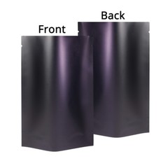 3×4.5in Matte Black Foil Mylar Stand Up Open top Pouch Bag w/ Machine B01