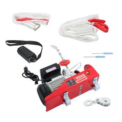 1320lbs Mini Electric Hoist Crane Winch w/ 328ft Wireless Remote Control 1150W