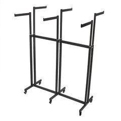 6 Arms Clothing Display Retail Rack Adjustable Floor Standing Metal Garment Rack