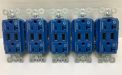 Legrand TR5362USBCDBL Tamper Resistant Duplex Outlet w/USB Charger, 20A, 5pk