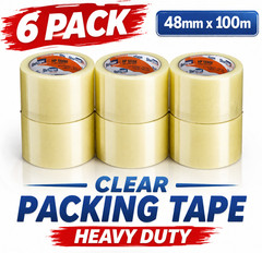 Shurtape HP 200 Clear Packing Tape 48mm x 100m Heavy Duty BOPP – 6 Pack