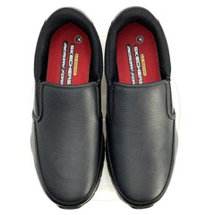 Skechers Work Nampa Groton Men’s 7.5 Black Slip Resistant Memory Foam Shoes New