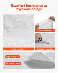 VEVOR 9 x 150 ft House Wrap 0.13 mm Thick Drop Cloth Vapor Barrier Covering