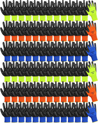 PU Coated Gloves Bulk, Reusable Rubber Safety Gloves for Men Women Work Warehous