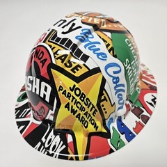 full brim hard hat custom hydro dipped IN OSHA CONSTRUCTION STICKER BOMB 💣 NEW
