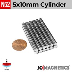 5mm x 10mm N52 Super Strong Cylinder Disc Rare Earth Neodymium Magnet 5x10mm