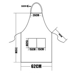1-100X Unisex Black Bib Aprons with 2 Pockets for Chef Waiter Kitchen Restaurant