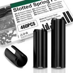 460pc Roll Pin Assortment – Metric Slotted Spring Pins M1.5-M6 Assort Kit Steel