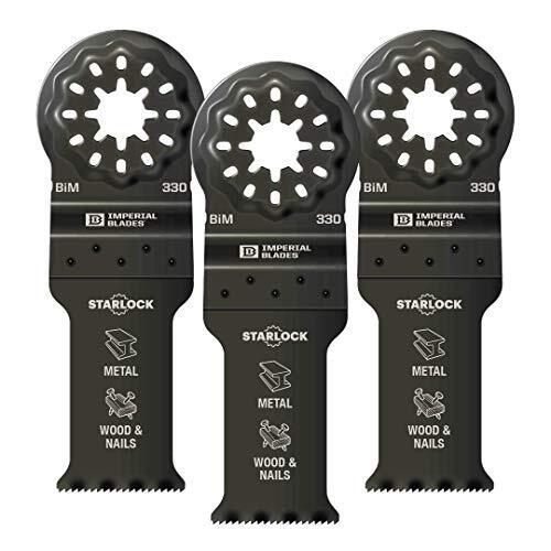 Imperial Blades IBSL330-3 Starlock 1-1/8″ Multi-Material Metal/Wood Blade, 3PC
