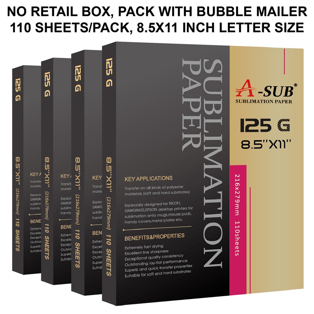 440 Sheets Bulk 125g A-SUB Sublimation Paper 8.5×11 for Sublimation Ink Printers