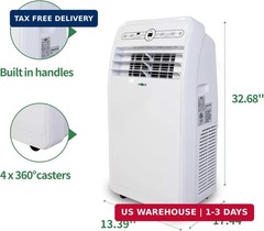 Uhome 12000 BTU Portable Air Conditioner w/Heater up to 450 Sq. Ft, Ac Heater Co