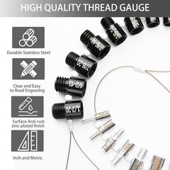 Nut and Bolt Thread Checker Inch & Metric Thread Gauge Nut and Bolt Size Gauge