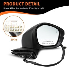 Right Passenger Side Mirror Assembly Compatible with Civic Touring Sport 2022-20