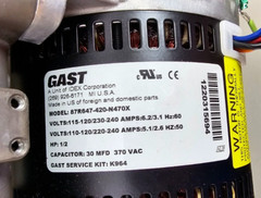 New Gast 87R Air Compressor Vacuum Pressure Rocking Piston Twin Oil-less Pump