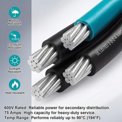 125Ft 2-2-2-4 Aluminum Mobile Home Feeder Cable – UL Listed 600V 100A Direct …