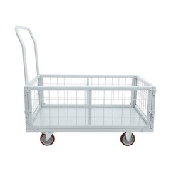 4-in-1 Heavy Duty Platform Truck Cart w/ Cage, Multi-Purpose Push Cart, 13.9in