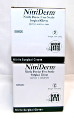 NitriDerm Nitrile Surgical Gloves Powder Free Sterile Size 7.5 50 Pairs T2515