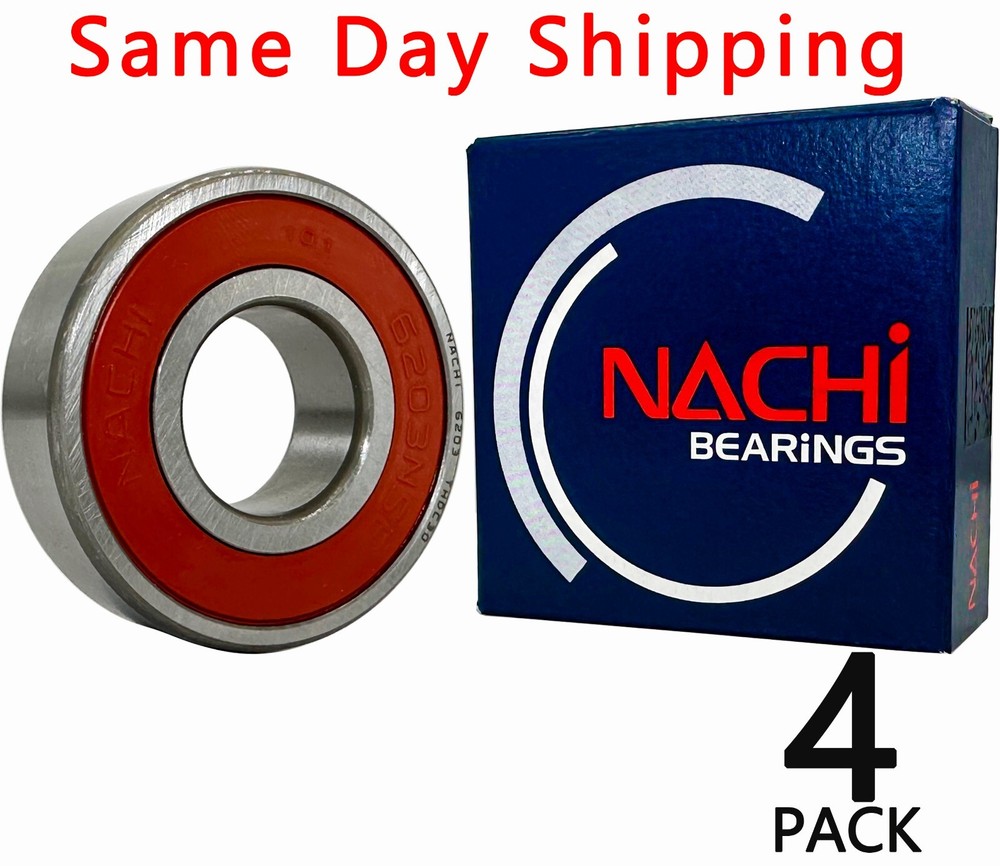 4pack NACHI 6203-2NSE 6203-2RS 17X40X12MM Double Rubber Bearings