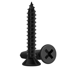 Wood Screws 1 Inch, 130 PCS Premium Flat Head Phillips Black Wood Screws, Sel…