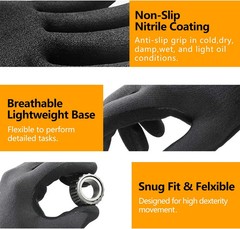 Safety Work Gloves MicroFoam Nitrile Coated-3/6/12/36 Pairs,Breathable N