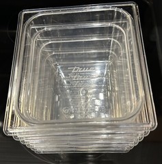 6 Each True Clear Food Pan 1/6 Size 4” Deep NSF Commercial Prep Polycarbonate