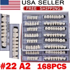 168Pcs Acrylic Resin Denture #22 Dental Upper Lower Shade A2 Teeth Set 22# A2 US
