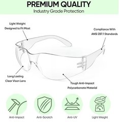 1-50 PACK Protective Polycarbon Safety Glasses Clear Lens Work UV Z87 Lot