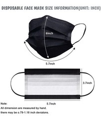 100/50/10 Pcs Black Face Mask Mouth Cover Protector Respirator Filter Kids Masks