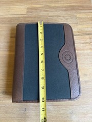 FRANKLIN COVEY Binder Green Line 10” x 8” NEW 90s GREEN With BROWN Leather Trim