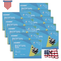10X AZDENT Dental Orthodontic Self-Ligating Braces Brackets Roth.022 Hooks 3-4-5