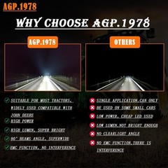 Agp.1978 40W Flood Offroad Led Work Light 12V Skid Steer Headlight 6000K