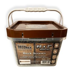 #8 x 2″ Deck Screws | Square Drive | Bugle Head | Brown Ruspert | 4000pcs