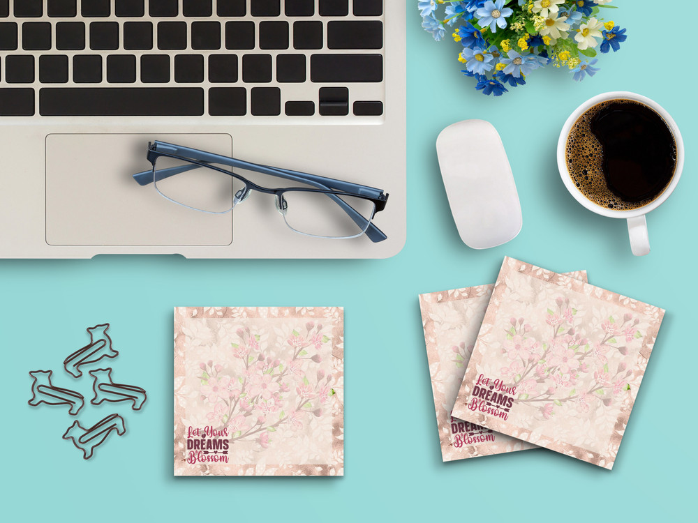 Sticky Notes 3 Pack 3″x3″ 50ct Let Your Dreams Blossom Cherry Blossom