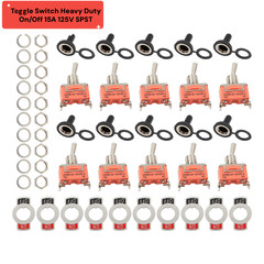 10x Waterproof Heavy Duty Toggle Switch ON/OFF 2 Terminal Car Boat SPST 15A 250V