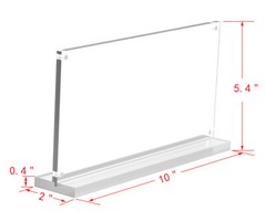 10×5″ Clear Picture Frame Transparent Sign Holder Logo Block Signage Holder
