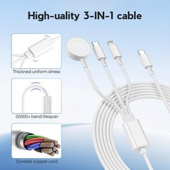 Upgraded Apple Watch Charger, 3 in 1 Multi Charging Cable 6FT, Magnetic Fast …